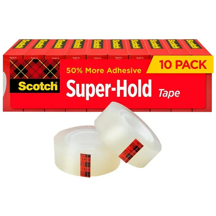 Best Price Scotch Super Hold Tape, 0.75 x 100 Inches, Pack of 10